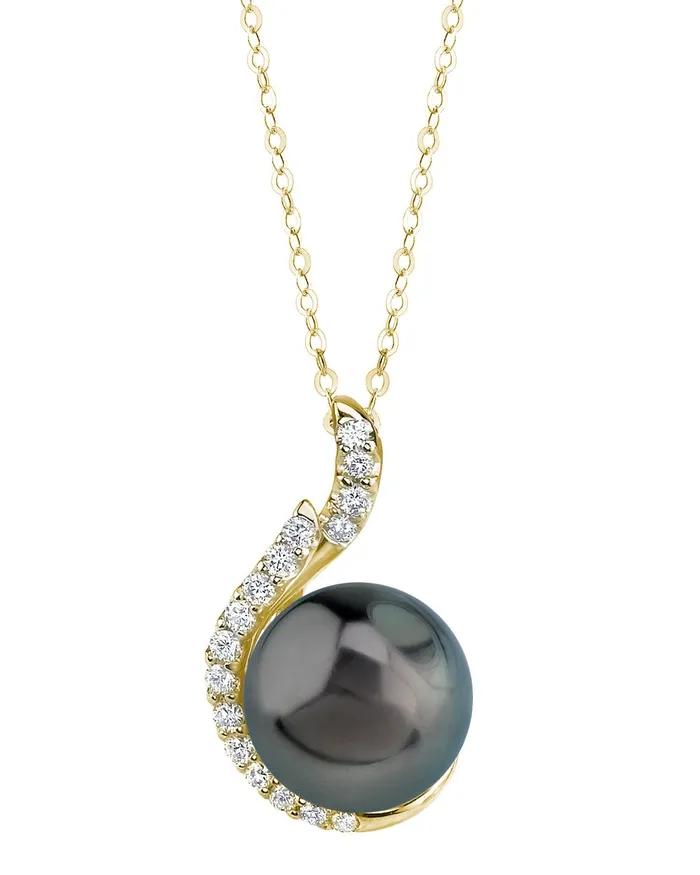 spt Necklaces Tahitian South Sea Pearl Diamond Rebecca Pendant