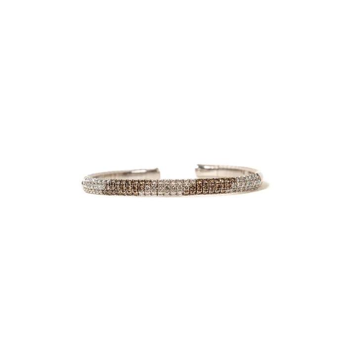 STORE 5a Earrings PreOwned Brown White Diamond Cuff