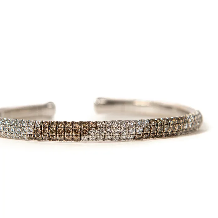 STORE 5a Earrings PreOwned Brown White Diamond Cuff