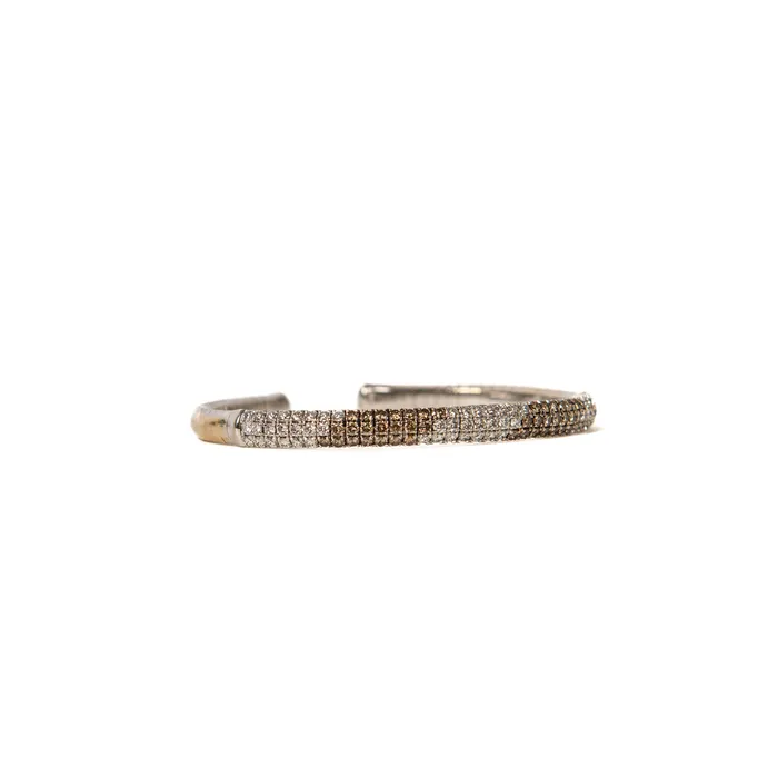 STORE 5a Earrings PreOwned Brown White Diamond Cuff