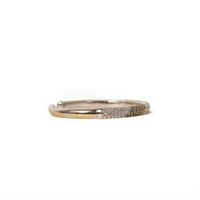 STORE 5a Earrings PreOwned Brown White Diamond Cuff