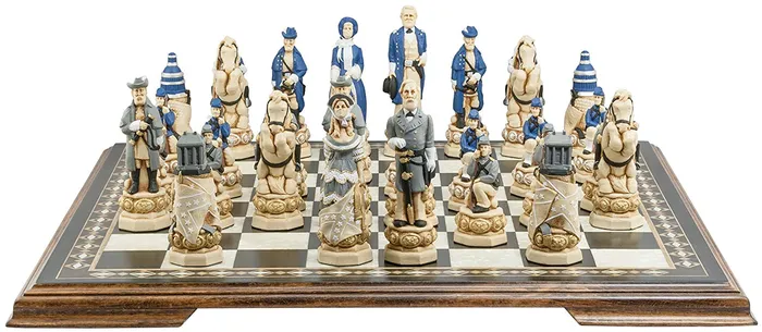 Studio Anne Carlton Earrings Painted American Civil War Chess Set