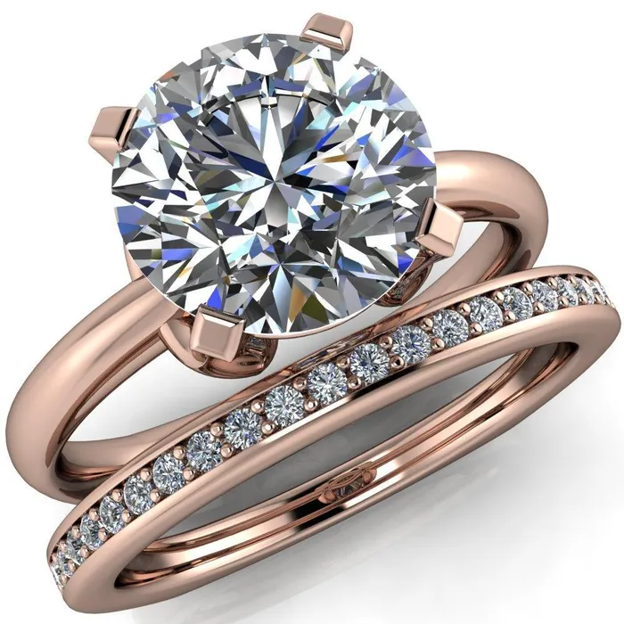 Tamika Round Center Stone UProng Setting Solitaire Ring Fire Brilliance Rings
