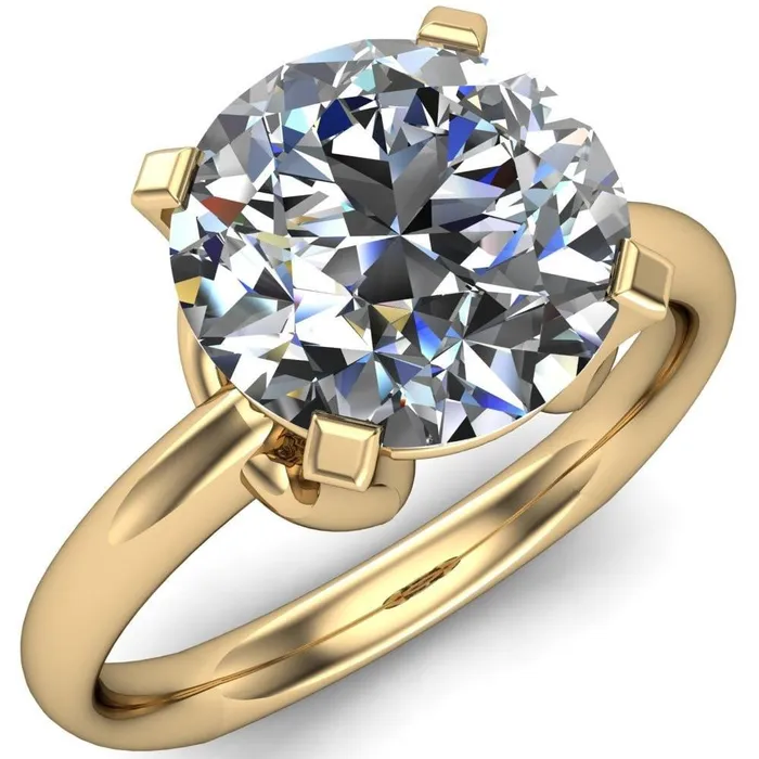 Tamika Round Center Stone UProng Setting Solitaire Ring Fire Brilliance Rings
