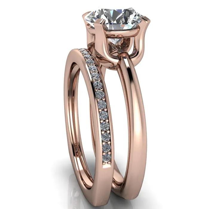 Tamika Round Center Stone UProng Setting Solitaire Ring Fire Brilliance Rings