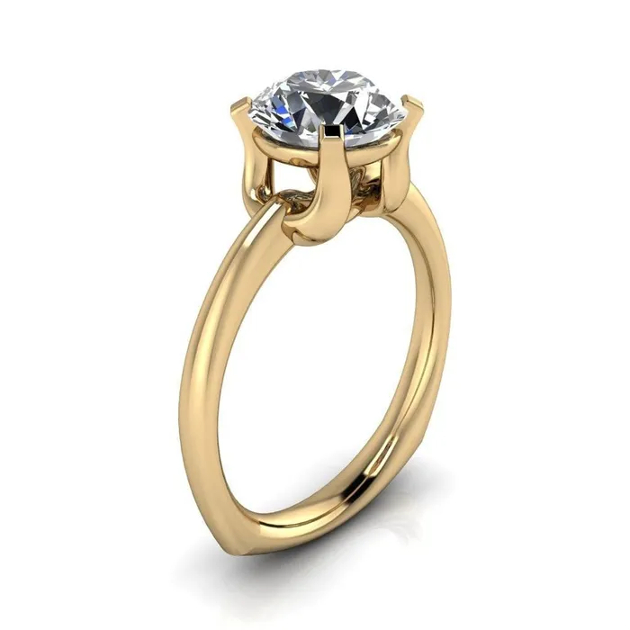 Tamika Round Center Stone UProng Setting Solitaire Ring Fire Brilliance Rings