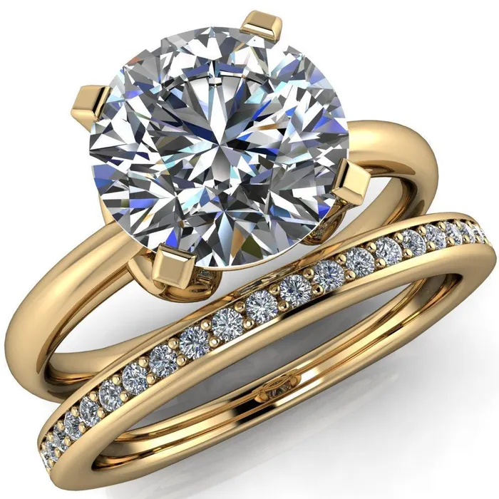 Tamika Round Center Stone UProng Setting Solitaire Ring Fire Brilliance Rings