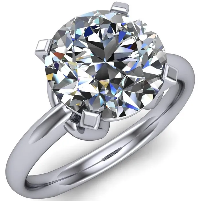 Tamika Round Center Stone UProng Setting Solitaire Ring Fire Brilliance Rings