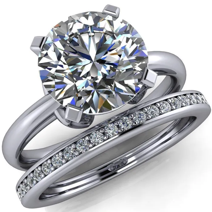 Tamika Round Center Stone UProng Setting Solitaire Ring Fire Brilliance Rings