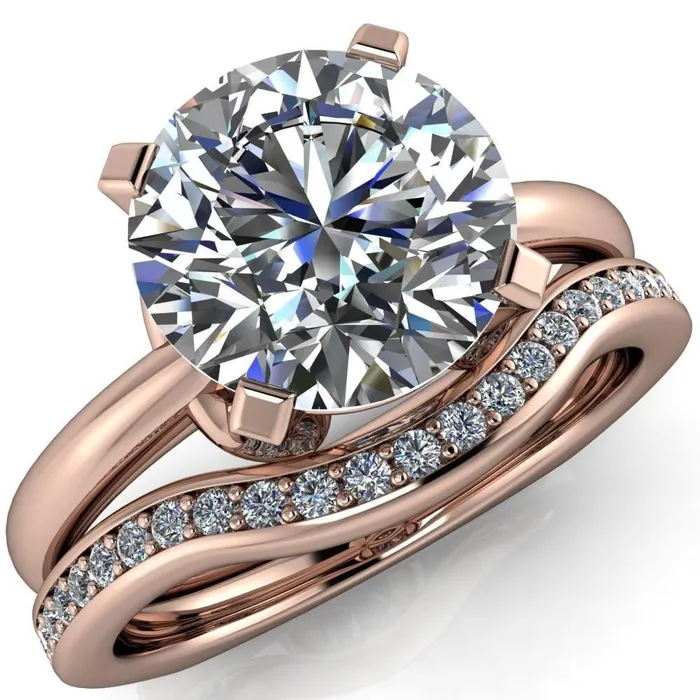 Tamika Round Center Stone UProng Setting Solitaire Ring Fire Brilliance Rings