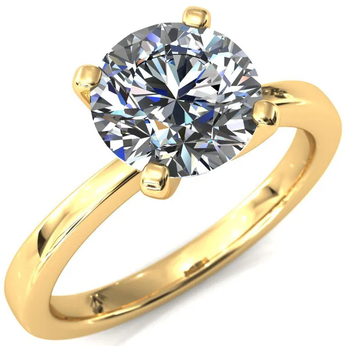 Tessa Round LabGrown Diamond Center 4 Prong Pitched Shoulders Solitaire Engagement Ring Fire Brilliance Rings Tessa Round LabGrown Diamond Center 4 Prong Pitched Shoulders Solitaire Engagement Ring Fire Brilliance Rings
