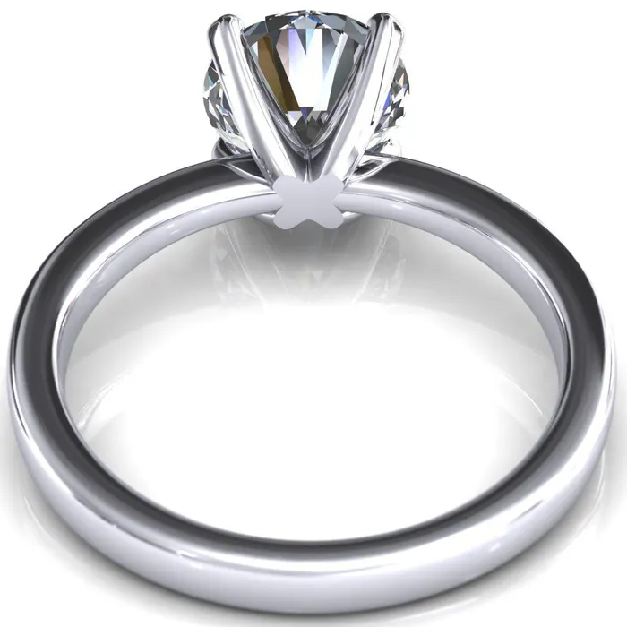 Tessa Round LabGrown Diamond Center 4 Prong Pitched Shoulders Solitaire Engagement Ring Fire Brilliance Rings