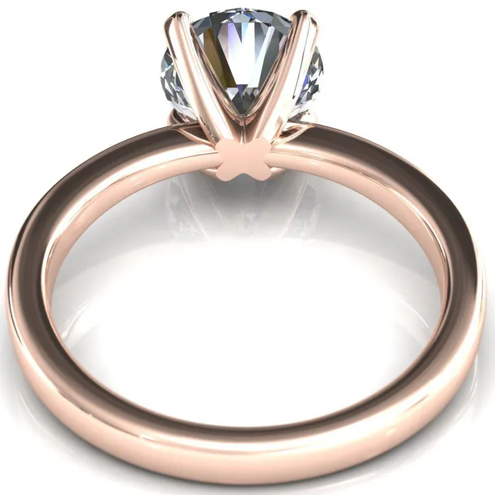 Tessa Round LabGrown Diamond Center 4 Prong Pitched Shoulders Solitaire Engagement Ring Fire Brilliance Rings