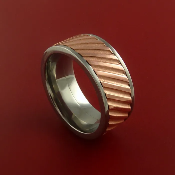 Titanium Spinner Ring with Copper Inlay Custom Made Band Lashbrook Rings