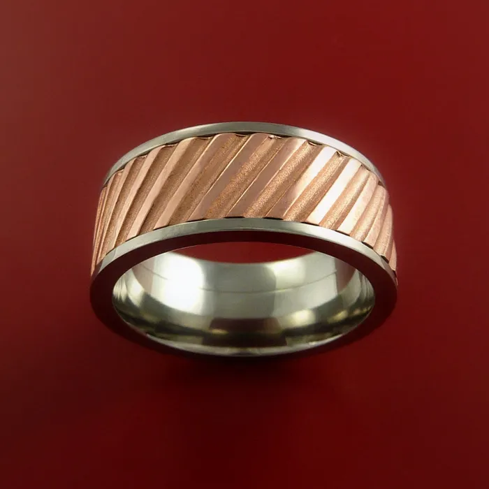 Titanium Spinner Ring with Copper Inlay Custom Made Band Lashbrook Rings Titanium Spinner Ring with Copper Inlay Custom Made Band Lashbrook Rings
