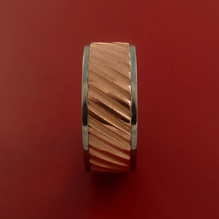 Titanium Spinner Ring with Copper Inlay Custom Made Band Lashbrook Rings Titanium Spinner Ring with Copper Inlay Custom Made Band Lashbrook Rings
