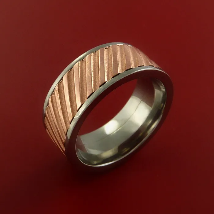 Titanium Spinner Ring with Copper Inlay Custom Made Band Lashbrook Rings Titanium Spinner Ring with Copper Inlay Custom Made Band Lashbrook Rings
