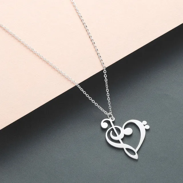 Todorova Official Store Necklaces Double Clef Heart Necklace