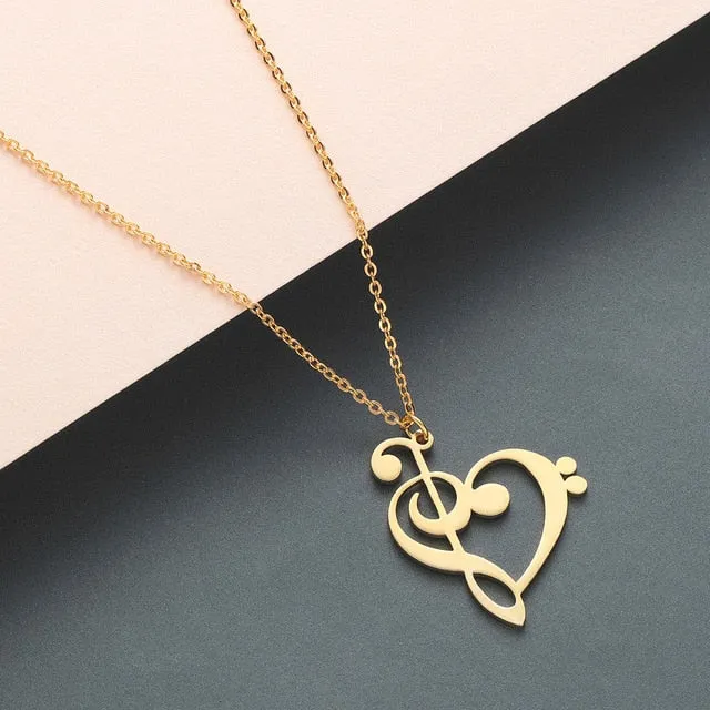 Todorova Official Store Necklaces Double Clef Heart Necklace