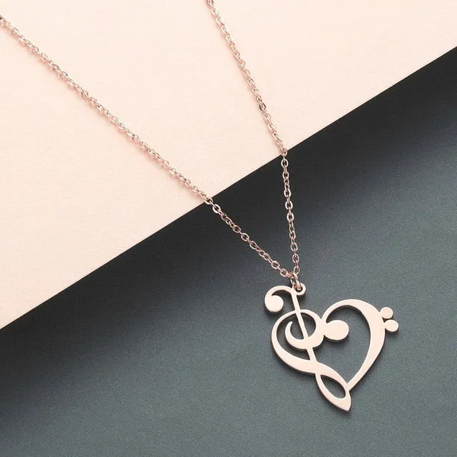 Todorova Official Store Necklaces Double Clef Heart Necklace