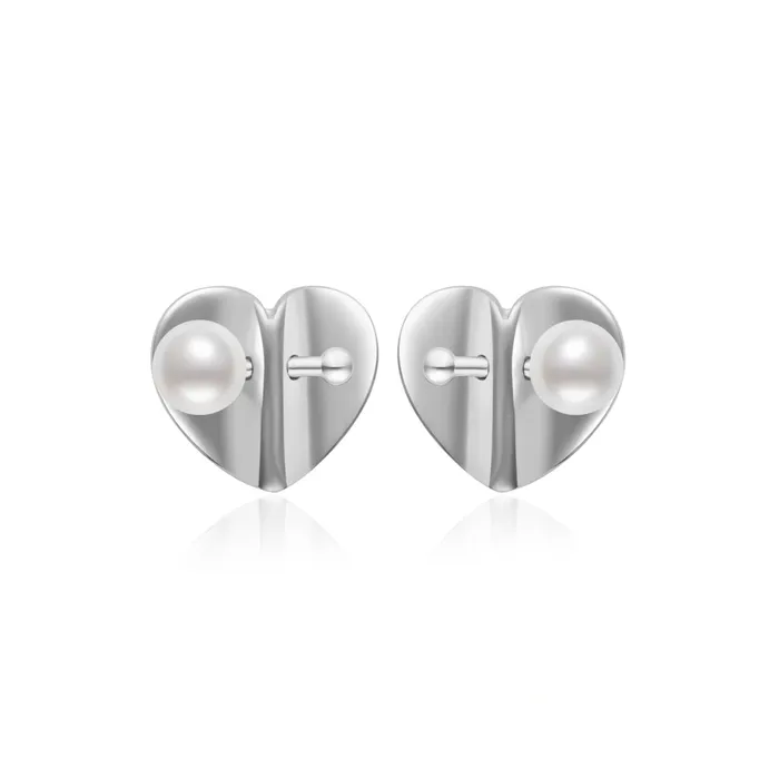 Top Grade Freshwater Pearl Earrings WE00827 LOVE Pearly Lustre Earrings