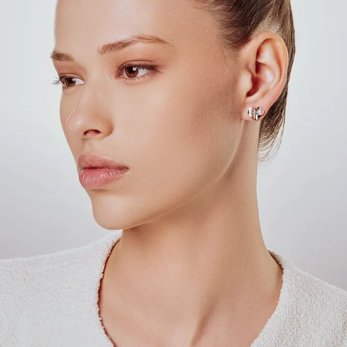 Top Grade Freshwater Pearl Earrings WE00827 LOVE Pearly Lustre Earrings
