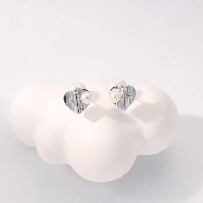 Top Grade Freshwater Pearl Earrings WE00827 LOVE Pearly Lustre Earrings