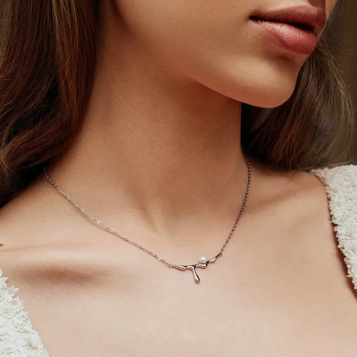Top Grade Freshwater Pearl Necklace WN00711 FLUID Pearly Lustre Necklaces
