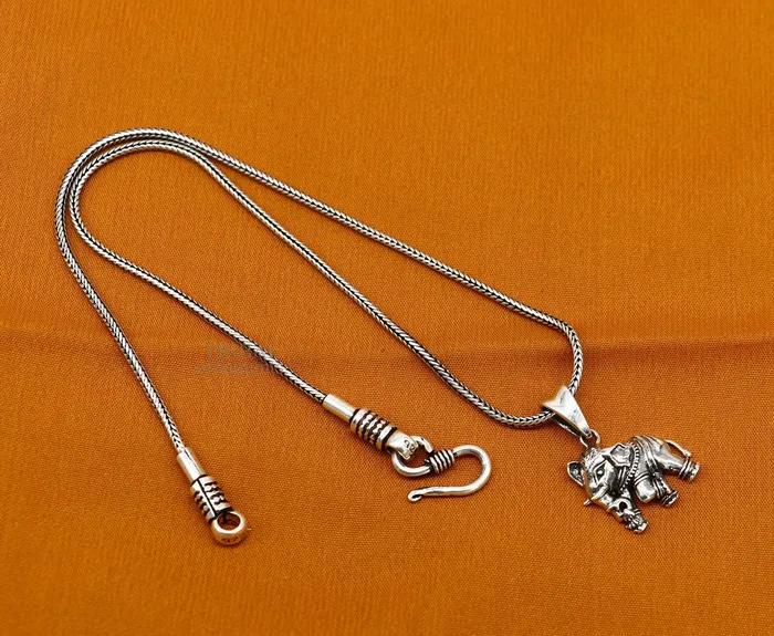 TRIBAL ORNAMENTS 925 sterling silver amazing design small elephant pendant amazing exclusive divine pendant necklace gifting jewelry india ssp1581 Necklaces