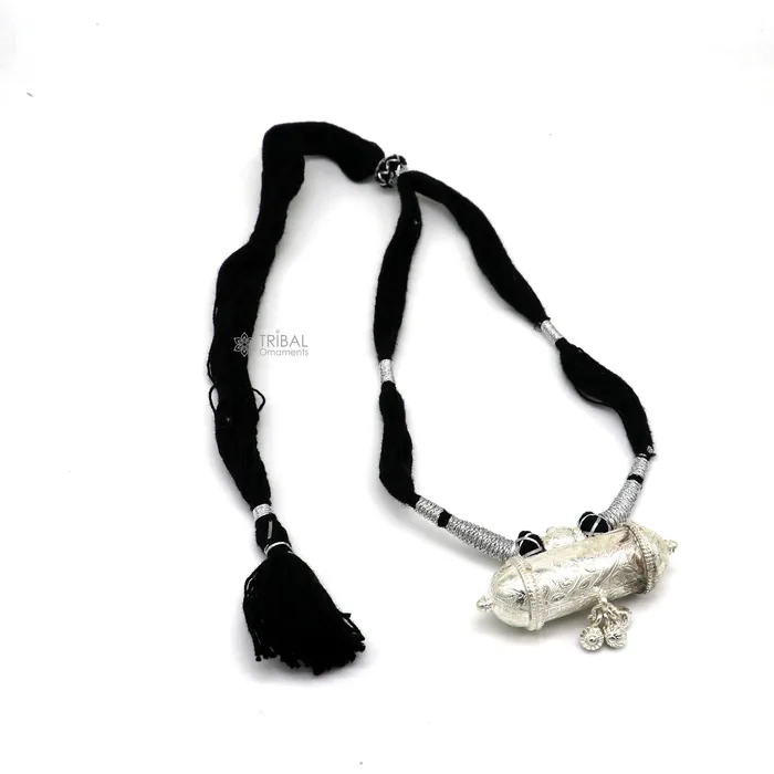 TRIBAL ORNAMENTS 925 Sterling silver handmade Ethnic cultural tribal pendant with necklace traditional choker brides jewelry set650 Necklaces