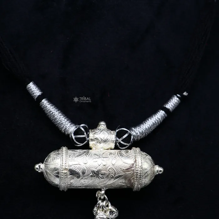 TRIBAL ORNAMENTS 925 Sterling silver handmade Ethnic cultural tribal pendant with necklace traditional choker brides jewelry set650 Necklaces