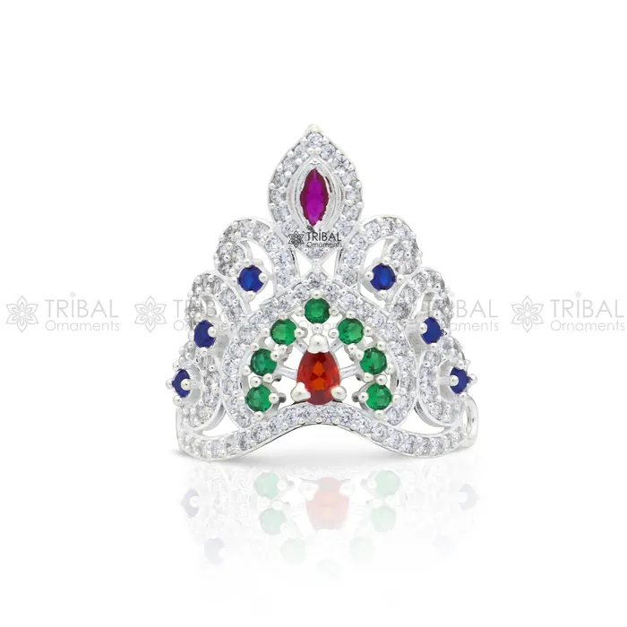 TRIBAL ORNAMENTS 925 sterling silver handmade lord baby Krishna Mukut amazing Laddu Gopala crawling Krishna crown head jewelry SM11 Rings TRIBAL ORNAMENTS 925 sterling silver handmade lord baby Krishna Mukut amazing Laddu Gopala crawling Krishna crown head jewelry SM11 Rings