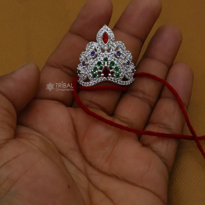 TRIBAL ORNAMENTS 925 sterling silver handmade lord baby Krishna Mukut amazing Laddu Gopala crawling Krishna crown head jewelry SM11 Rings TRIBAL ORNAMENTS 925 sterling silver handmade lord baby Krishna Mukut amazing Laddu Gopala crawling Krishna crown head jewelry SM11 Rings