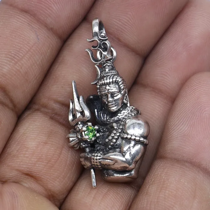 TRIBAL ORNAMENTS 925 Sterling silver handmade lord maha deva mahakal pendantnsp882 Necklaces