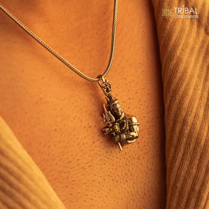 TRIBAL ORNAMENTS 925 Sterling silver handmade lord maha deva mahakal pendantnsp882 Necklaces