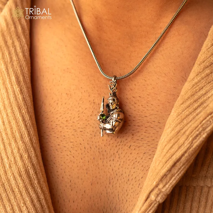 TRIBAL ORNAMENTS 925 Sterling silver handmade lord maha deva mahakal pendantnsp882 Necklaces