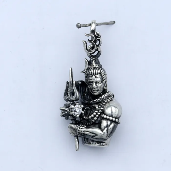 TRIBAL ORNAMENTS 925 Sterling silver handmade lord maha deva mahakal pendantnsp882 Necklaces