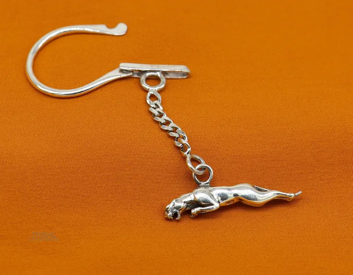 TRIBAL ORNAMENTS 925 Sterling silver handmade unique leopard design solid key chian stylish royal gifting silver accessories unisex gift jewelry art kch03 Necklaces
