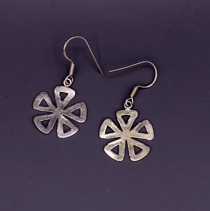 TRIBAL ORNAMENTS Awesome stylish modern 925 solid sterling silver fancy hoops earrings tribal belly dance jewelry from rajasthan india daily use jewelry s416 Earrings