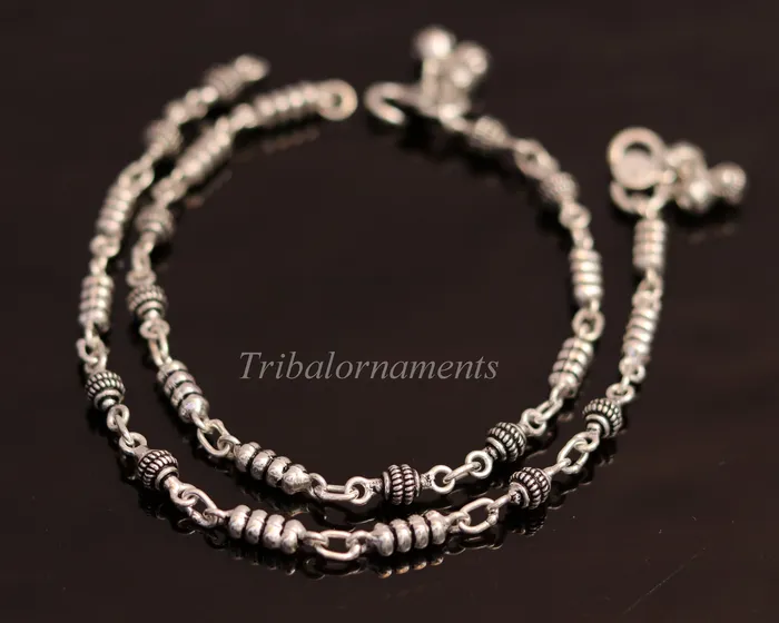 TRIBAL ORNAMENTS Bracelets 105 925 sterling silver beaded ankle bracelet amazing stylish belly dance anklets gorgeous gifting custom made ankle bracelet ank175
