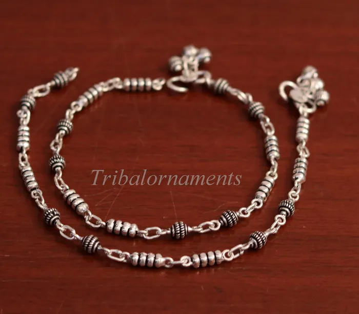 TRIBAL ORNAMENTS Bracelets 105 925 sterling silver beaded ankle bracelet amazing stylish belly dance anklets gorgeous gifting custom made ankle bracelet ank175
