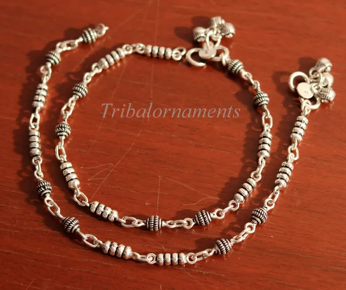 TRIBAL ORNAMENTS Bracelets 105 925 sterling silver beaded ankle bracelet amazing stylish belly dance anklets gorgeous gifting custom made ankle bracelet ank175