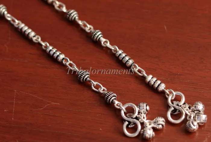 TRIBAL ORNAMENTS Bracelets 105 925 sterling silver beaded ankle bracelet amazing stylish belly dance anklets gorgeous gifting custom made ankle bracelet ank175