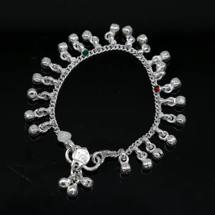 TRIBAL ORNAMENTS Bracelets 55 Handmade sterling silver new born baby anklets excellent waved charming noisy bells baby anklet bracelet payal kids jewelry ank280 TRIBAL ORNAMENTS Bracelets 55 Handmade sterling silver new born baby anklets excellent waved charming noisy bells baby anklet bracelet payal kids jewelry ank280