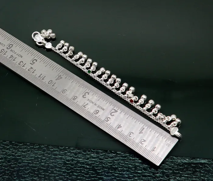 TRIBAL ORNAMENTS Bracelets 55 Handmade sterling silver new born baby anklets excellent waved charming noisy bells baby anklet bracelet payal kids jewelry ank280 TRIBAL ORNAMENTS Bracelets 55 Handmade sterling silver new born baby anklets excellent waved charming noisy bells baby anklet bracelet payal kids jewelry ank280