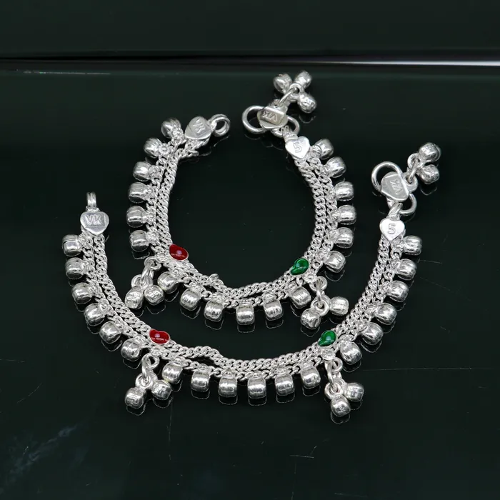 TRIBAL ORNAMENTS Bracelets 55 inches long customized anklets for new born baby anklets best unisex kids foot bracelet charm anklets bracelet from India ank284 TRIBAL ORNAMENTS Bracelets 55 inches long customized anklets for new born baby anklets best unisex kids foot bracelet charm anklets bracelet from India ank284