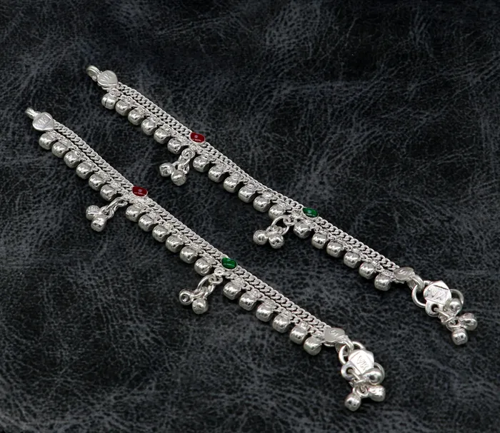 TRIBAL ORNAMENTS Bracelets 55 inches long customized anklets for new born baby anklets best unisex kids foot bracelet charm anklets bracelet from India ank284 TRIBAL ORNAMENTS Bracelets 55 inches long customized anklets for new born baby anklets best unisex kids foot bracelet charm anklets bracelet from India ank284