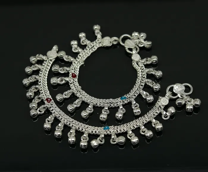TRIBAL ORNAMENTS Bracelets 5 exclusive modern fancy stylish baby anklets bracelet double chain jingling belly ankle bracelet unisex gifting kids jewelry ank256