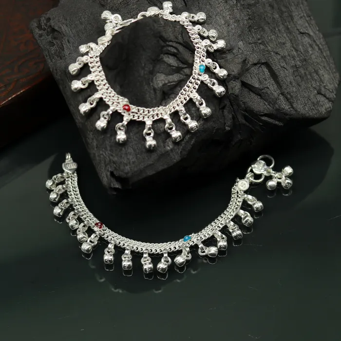 TRIBAL ORNAMENTS Bracelets 5 exclusive modern fancy stylish baby anklets bracelet double chain jingling belly ankle bracelet unisex gifting kids jewelry ank256