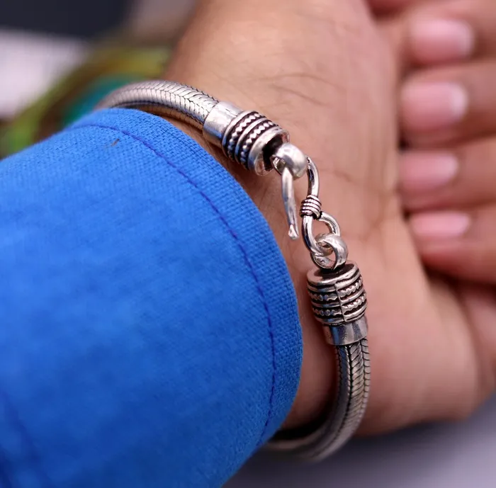 TRIBAL ORNAMENTS Bracelets 5MM Amazing customized vintage style snake chain handmade 925 sterling silver bracelet unisex personalize jewelry sbrm72 TRIBAL ORNAMENTS Bracelets 5MM Amazing customized vintage style snake chain handmade 925 sterling silver bracelet unisex personalize jewelry sbrm72